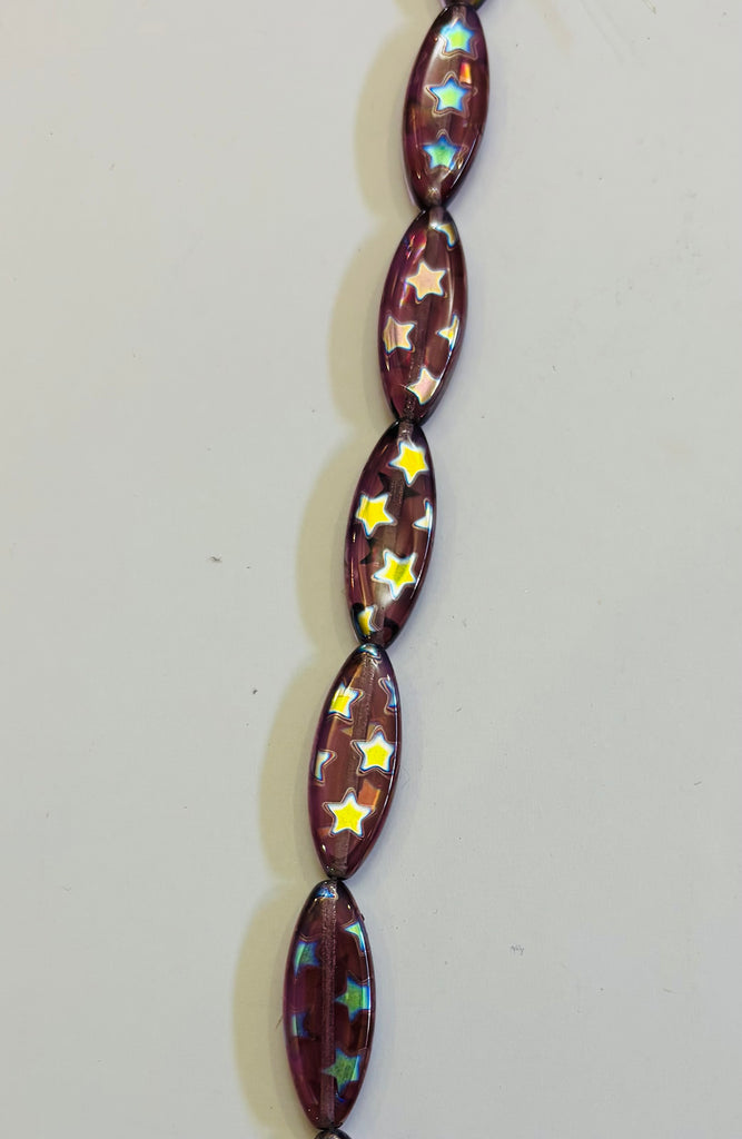 10x24 Navette Shape Foil Amethyst