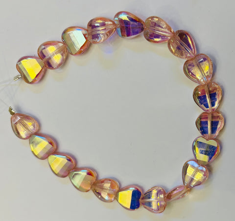 12mm Faceted Heart Rosaline Foil