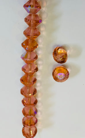 14mm Czech Rosaline Faceted Donuts
