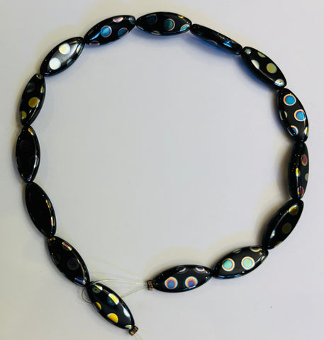 12x17 Navette Shape Black Circle Foil