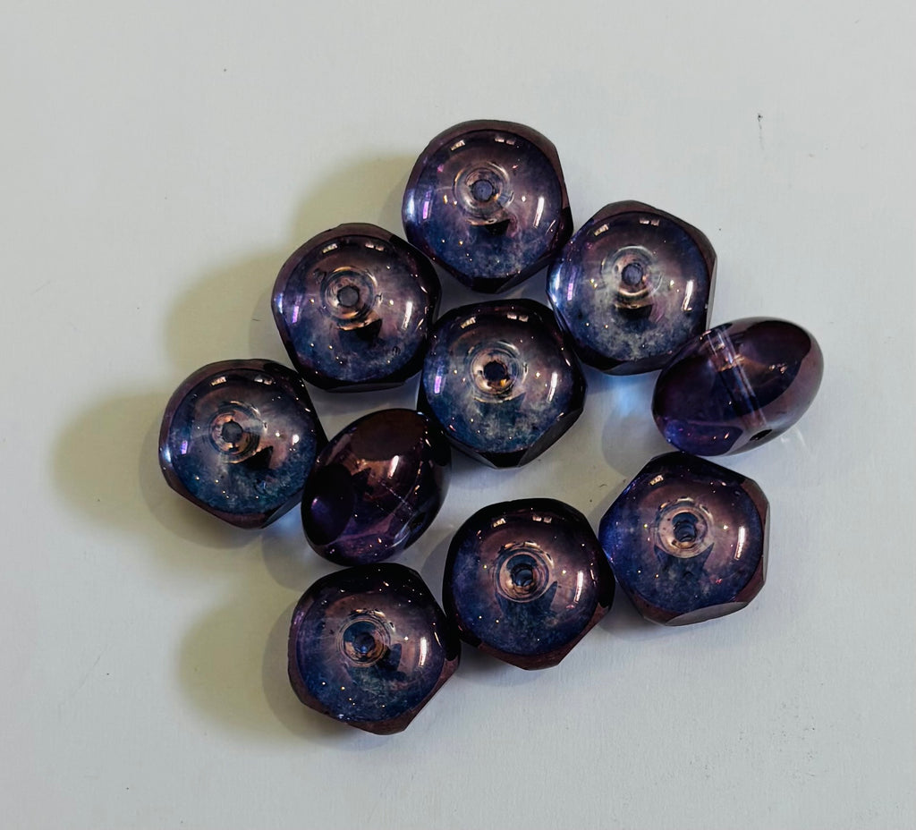 9x14 Donut Facetted Amethyst Gold