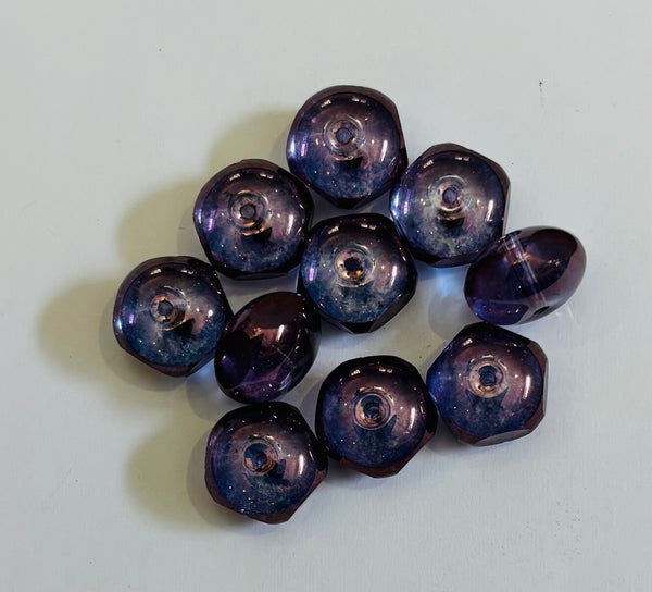 9x14 Donut Facetted Amethyst Gold