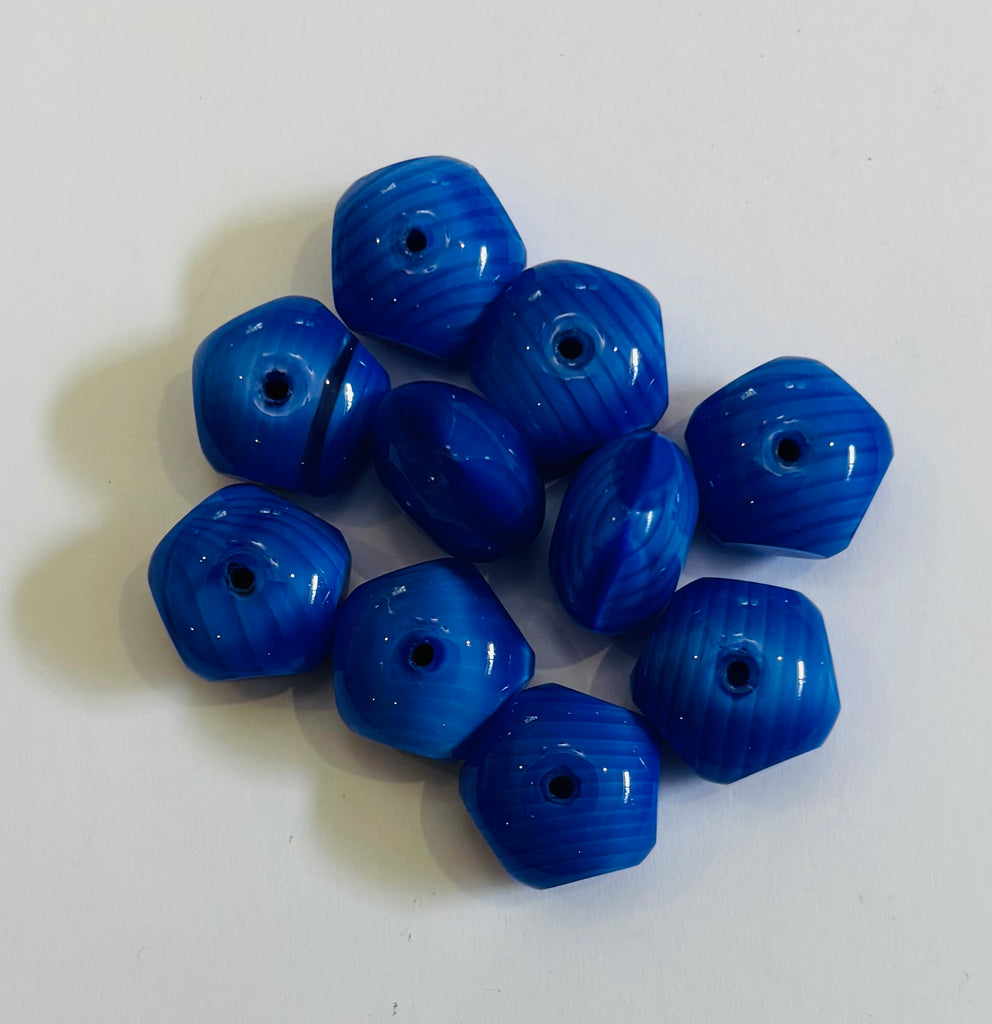 9x14 Donut Facetted Cobalt Op