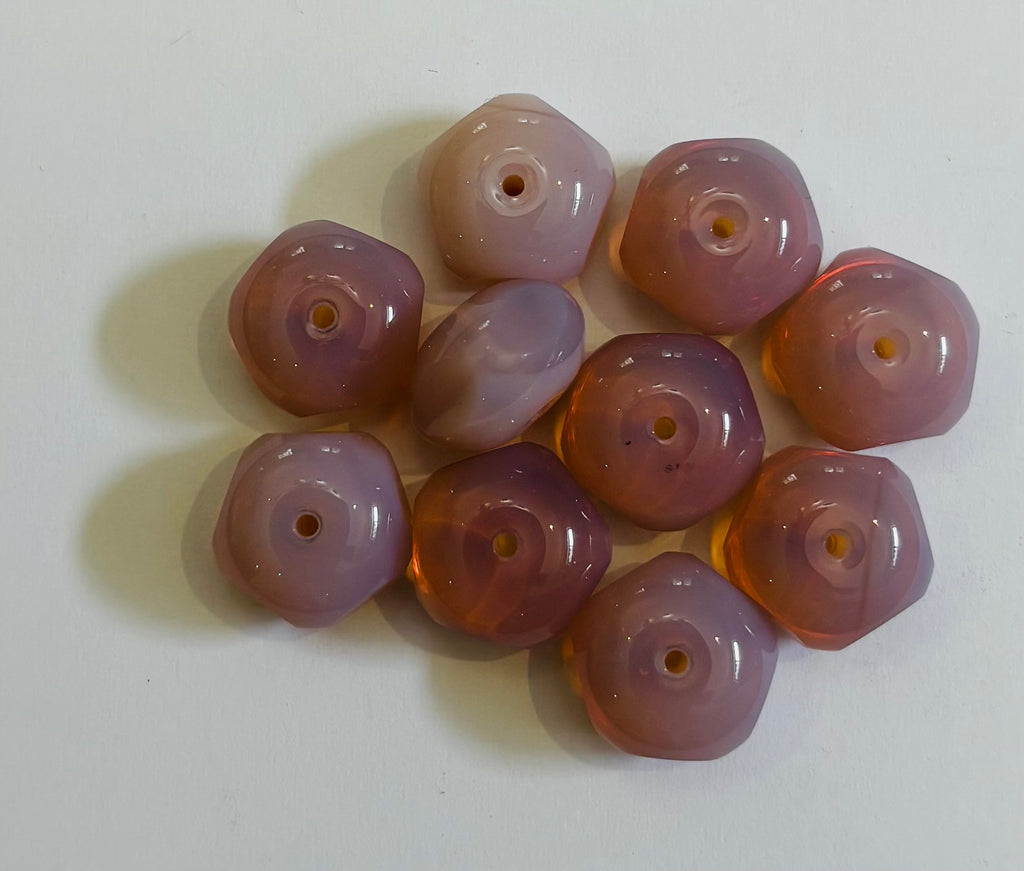 9x14 Donut Facetted Opal Rose
