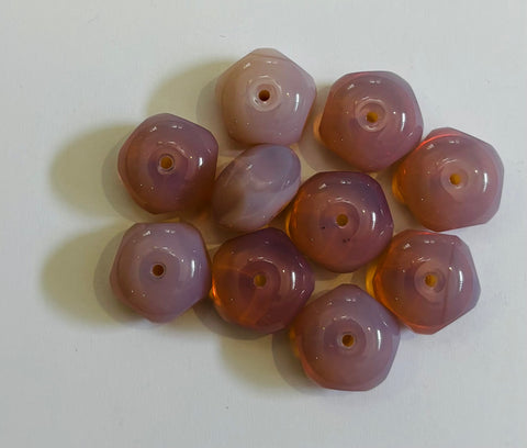 9x14 Donut Facetted Opal Rose