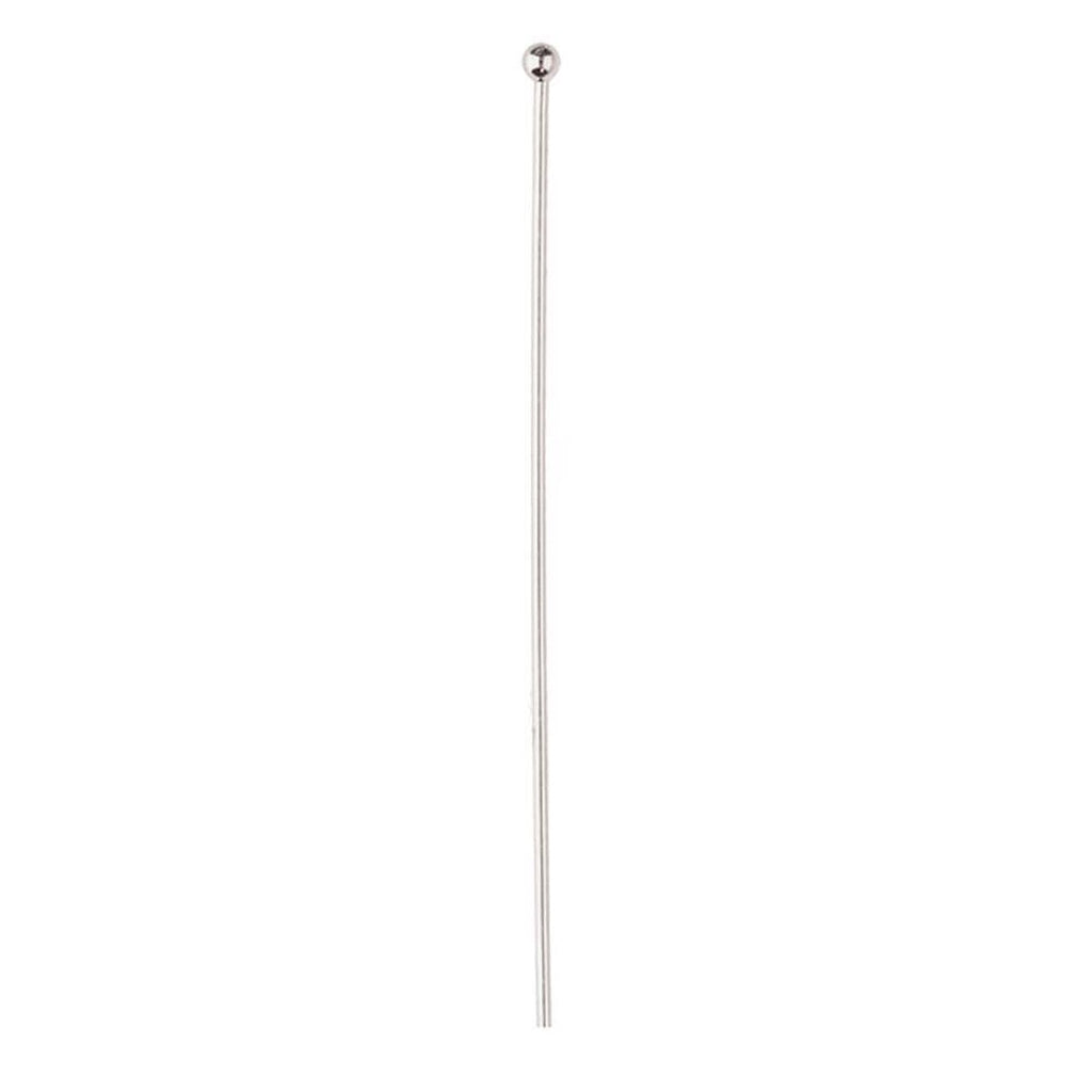 Headpins With Ball Ends Silver 50mm Pack 10