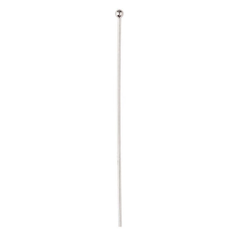 Headpins With Ball Ends Silver 50mm Pack 10