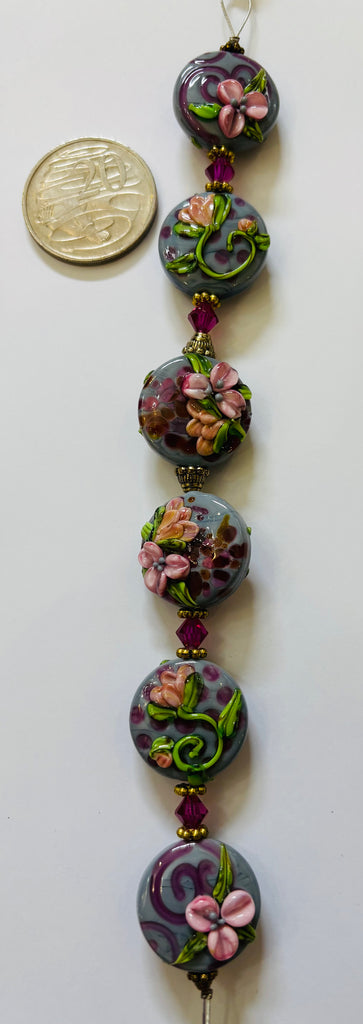 Handmade Lamp Work Bead Strand by Carli Hall