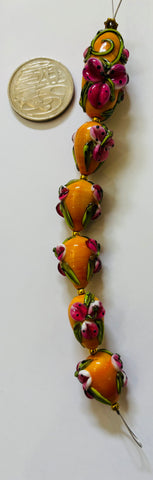 Handmade Lamp Work Bead Strand by Carli Hall