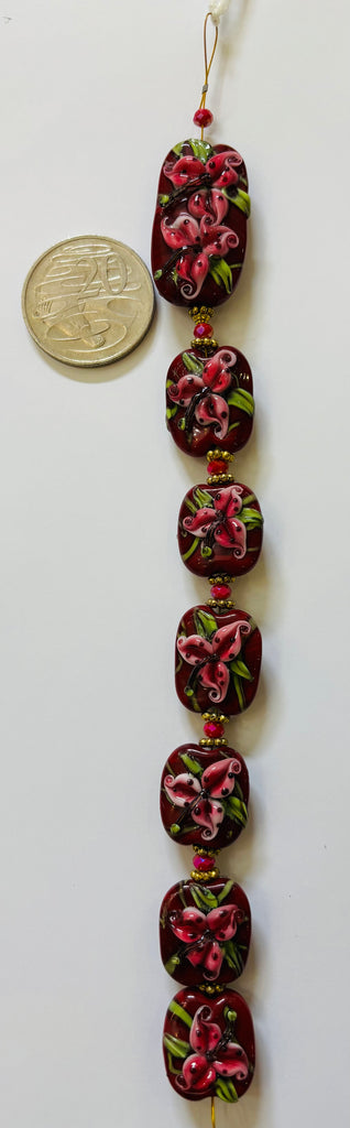 Handmade Lamp Work Bead Strand by Carli Hall