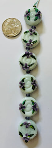 Handmade Lamp Work Bead Strand by Carli Hall