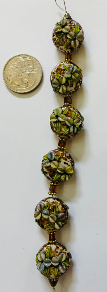 Handmade Lamp Work Bead Strand by Carli Hall