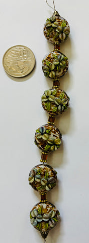 Handmade Lamp Work Bead Strand by Carli Hall