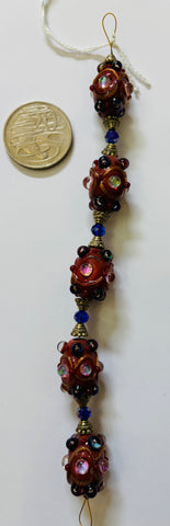 Handmade Lamp Work Bead Strand by Carli Hall