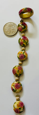 Handmade Lamp Work Bead Strand by Carli Hall