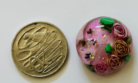 Handmade Lamp Work Cabochon Bead by Carli Hall
