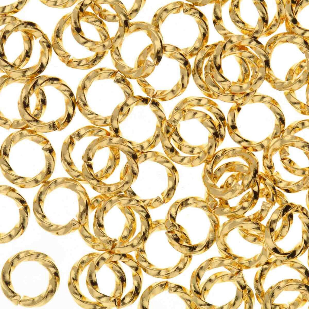 Jump Rings Twist Gold 6mm Pack 30