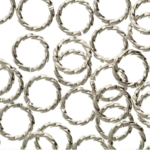 Jump Rings Twist Silver 8mm Pack 30