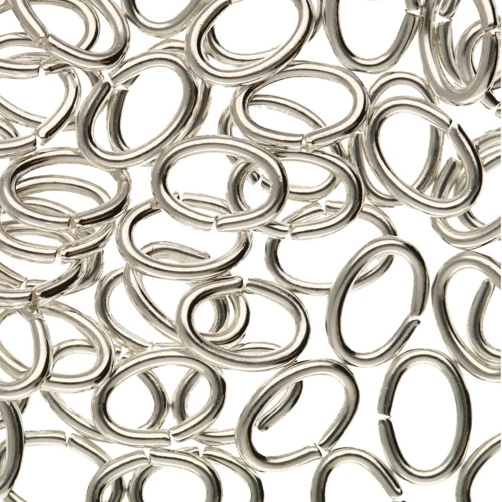 Jump Ring Oval Silver 5mmx7mm Pack 30