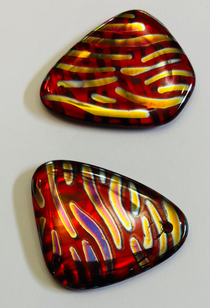 Red Foil Pendant With Hole